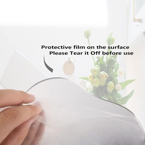 تسيان مراة زينة جمالية غير منتظمة بدون اطار، مراة مكياج مزخرفة لسطح الطاولة من الاكريليك مع حامل خشبي لغرفة المعيشة والمساحات الصغيرة وديكور المنزل - على شكل سحابة in Kuwait