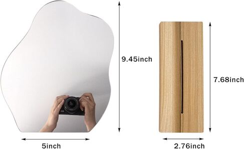 تسيان مراة زينة جمالية غير منتظمة بدون اطار، مراة مكياج مزخرفة لسطح الطاولة من الاكريليك مع حامل خشبي لغرفة المعيشة والمساحات الصغيرة وديكور المنزل - على شكل سحابة in Kuwait