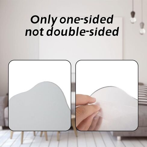 تسيان مراة زينة جمالية غير منتظمة بدون اطار، مراة مكياج مزخرفة لسطح الطاولة من الاكريليك مع حامل خشبي لغرفة المعيشة والمساحات الصغيرة وديكور المنزل - على شكل سحابة in Kuwait