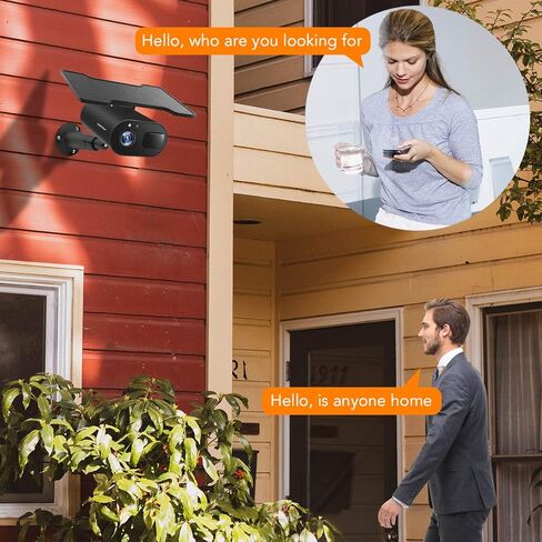 Solar Powered Security Camera,Wireless Security Camera Outdoor ,1080P Solar Rechargeable Battery Power IP Home Cameras,Night Vision, PIR Motion Detection, 2-Way Audio,IP65 Waterproof,Cloud Storage in Kuwait
