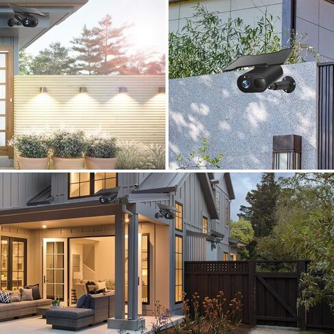 Solar Powered Security Camera,Wireless Security Camera Outdoor ,1080P Solar Rechargeable Battery Power IP Home Cameras,Night Vision, PIR Motion Detection, 2-Way Audio,IP65 Waterproof,Cloud Storage in Kuwait