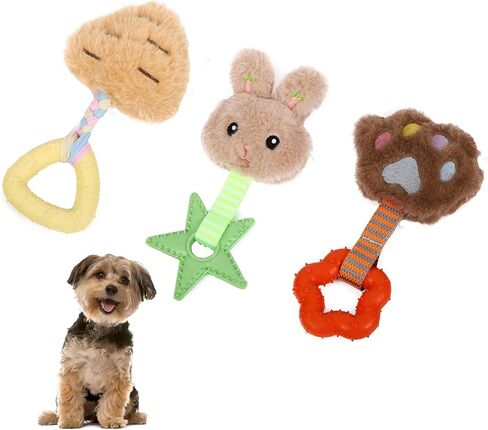 Volacopets Puppy Toys for Teething, Cute Little Puppy chew Toys for Boredom, Dog Squeaky stimulating teether Toy for Small Breed, Interactive Puppy Chewing Toys in Kuwait