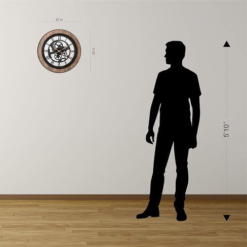 ساعة حائط كبيرة مزخرفة وخفيفة الوزن 20 بوصة من باسيفيك باي بورنهايم صامتة، غير موقوتة من الألومنيوم، قرص ثلاثي الأبعاد، أرقام رومانية سهلة القراءة، تعمل ببطارية كوارتز ، غطاء وجه زجاجي in Kuwait