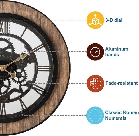 ساعة حائط كبيرة مزخرفة وخفيفة الوزن 20 بوصة من باسيفيك باي بورنهايم صامتة، غير موقوتة من الألومنيوم، قرص ثلاثي الأبعاد، أرقام رومانية سهلة القراءة، تعمل ببطارية كوارتز ، غطاء وجه زجاجي in Kuwait