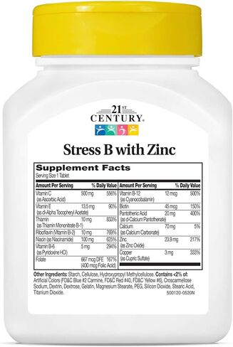 21st Century Stress B with Zinc Tablets, 66 Count (Pack of 2) in Saudi Arabia