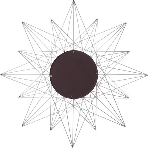 Patton Wall Decor 36" Silver Round Geometric Sunburst Wall Accent Mirror in Kuwait