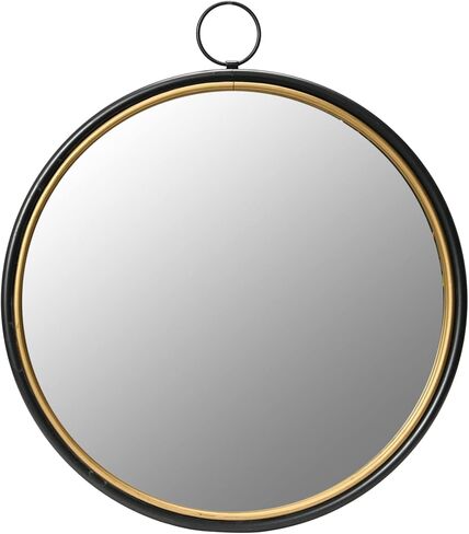 Creative Co-Op Oval Accent Black & Gold Metal Frame Reflective Mirrors, Black in Saudi Arabia