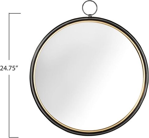 Creative Co-Op Oval Accent Black & Gold Metal Frame Reflective Mirrors, Black in Saudi Arabia