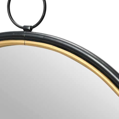 Creative Co-Op Oval Accent Black & Gold Metal Frame Reflective Mirrors, Black in Saudi Arabia