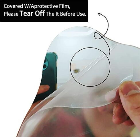 مراة مكياج اكريليك للمكتب مع حامل ديكور جمالي للمكتب - مراة فانيتي بدون اطار لغرفة النوم وغرفة المعيشة وديكور الغرفة in Kuwait