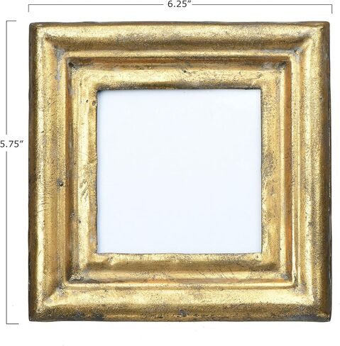 Creative Co-Op Antiqued Gold Square Picture Frame (Holds 3.5" x 3.5" Photo) in Saudi Arabia