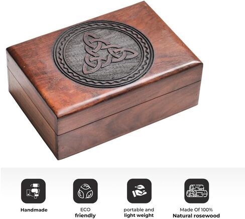 ABHISUBYA Handmade Wooden Box, Jewelry Organizer, Storage Box, Jewelry Boxes & Organizers, Gothic Decor, Wedding Gifts - Decorative Box7 in Kuwait