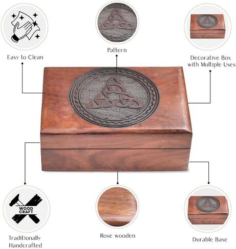 ABHISUBYA Handmade Wooden Box, Jewelry Organizer, Storage Box, Jewelry Boxes & Organizers, Gothic Decor, Wedding Gifts - Decorative Box7 in Kuwait