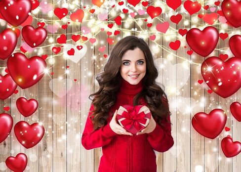 CHAIYA 10x8ft Valentine's Day Backdrop Wood Backdrop Mother's Day Party Bridal Shower Valentine Day Dessert Cake Table Decoration in Kuwait