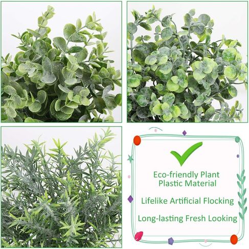 OurWarm 3 Pack Mini Potted Fake Plants Artificial Eucalyptus Plants, Small Faux Greenery Plants Indoor for Home Office Bathroom Desk Table Decor in Saudi Arabia
