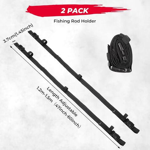kemimoto UTV Fishing Rod Holder 2 Pack Adjustable 47"-60" Fishing Pole Rack Inside Fishing Rod Straps with Polyester Webbing Compatible with Can am Defender Polaris Ranger Honda Pioneer Cfmoto Uforce in Saudi Arabia