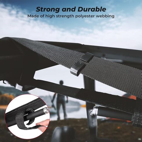 kemimoto UTV Fishing Rod Holder 2 Pack Adjustable 47"-60" Fishing Pole Rack Inside Fishing Rod Straps with Polyester Webbing Compatible with Can am Defender Polaris Ranger Honda Pioneer Cfmoto Uforce in Saudi Arabia