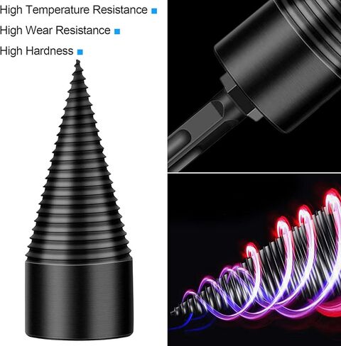 4 قطع من رؤوس مثقاب مقسم خشب الحطب، رؤوس حفر ماسية لتحسين المنزل، قطع حفر شديدة التحمل لعصا الحفر اليدوية (دائرية + مربعة + سداسية 32 مم) in Kuwait