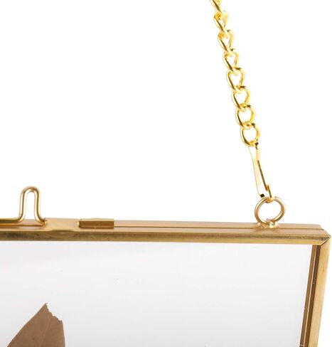 إطارات زهور مربعة مضغوطة عالية الجودة، إطار ذهبي عائم معلق مع سلسلة للضغط على صورة عمل فني لعينة النبات، ديكور حائط DIY (6.3 × 6.3 بوصة) in Kuwait