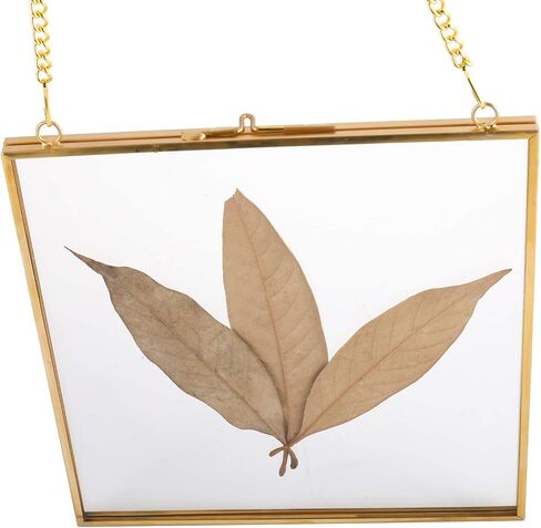 إطارات زهور مربعة مضغوطة عالية الجودة، إطار ذهبي عائم معلق مع سلسلة للضغط على صورة عمل فني لعينة النبات، ديكور حائط DIY (6.3 × 6.3 بوصة) in Kuwait