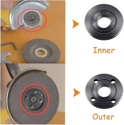 HAKATOP Angle Grinder Wrench Spanner Metal Lock Nut Fits Dewalt Milwaukee Makita 193465-4 Bosch Black & Decker Ryobi 4.5" 5" 5/8-11 in Kuwait