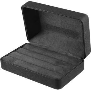 VOCOSTE Multiple Ring Box, Jewelry Storage Display Stand Ring Organizer Case PU Leather Gift Box for Wedding Engagement Birthday, Black
