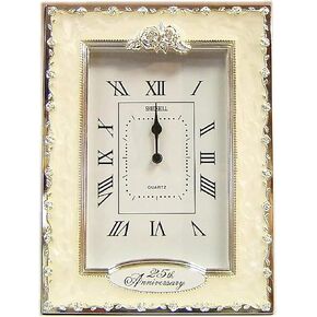 benerini Happy 25th Silver Wedding Anniversary Quartz Table Clock Gift Present