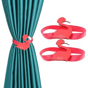 YIC YYC 2 قطعة فلامنغو ستارة مغناطيسية مشبك خشبي التعادل الخلفي غرفة الأطفال حامل الستارة in Kuwait