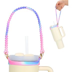 Wellmora Water Bottle Handle,Soft Durable Silicone Water Bottle Sling, Carrier, Holder with Strap for 8-40oz Bottles - Compatible with Stanley Cup Accessories- in Kuwait