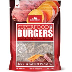 Bark & Harvest SuperFood Burgers Tender Protein Rich Dog Chew Treat Patties for Dogs, Made in The USA - Beef Flavor in Saudi Arabia