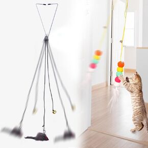العاب قطط من الريش، العاب للقطط في الاماكن المغلقة، عصا لعبة للقطط، العاب تفاعلية مثيرة للاهتمام (مجموعة من قطعتين) in Kuwait