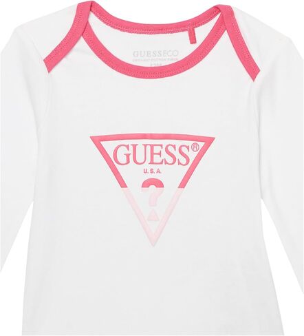 GUESS baby-girls Organic Interlock Logo Bodysuit With Zip Up Sweatshirt and Sweatpants Playwear set in Saudi Arabia