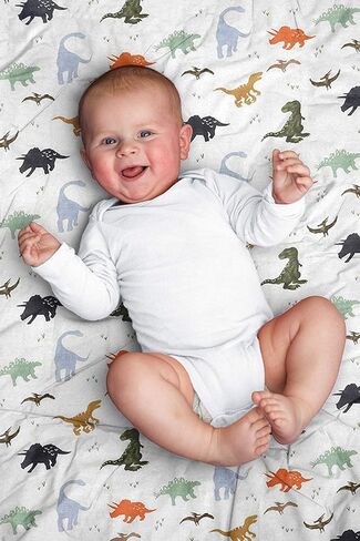 Aenne Baby Muslin 4 Layer Blanket Dinosaur Dino Print, The Softest Large Blanket in Kuwait