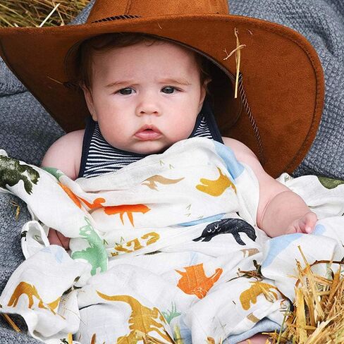 Aenne Baby Muslin 4 Layer Blanket Dinosaur Dino Print, The Softest Large Blanket in Kuwait