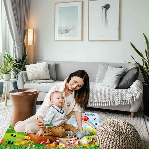 KIKIDOR Personalized Farm Blanket Monthly Milestone Farm Animal Blanket Farm House Blanket Animal Throw Blanket Baby Farm Animals Nursery Farm Receiving Blanket Growth Record Blanket 48x40inch in Kuwait