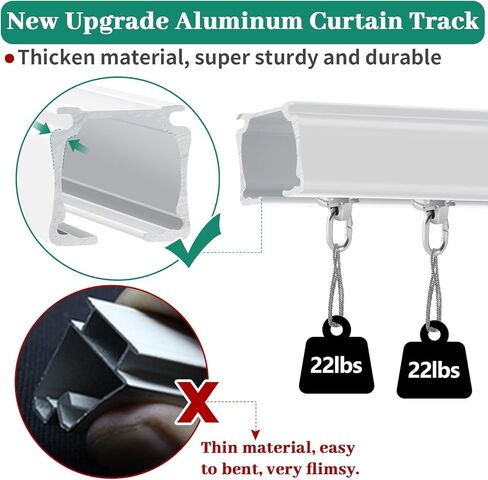 مسار ستارة للسقف، مسار ستارة يثبت على الحائط في السقف 3.3 قدم - 10 قدم، نظام سكة ستارة مرن شديد التحمل، مسار سقف للستائر، مقسم الغرفة، ار في، دش in Kuwait