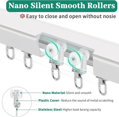 مسار ستارة للسقف، مسار ستارة يثبت على الحائط في السقف 3.3 قدم - 10 قدم، نظام سكة ستارة مرن شديد التحمل، مسار سقف للستائر، مقسم الغرفة، ار في، دش in Kuwait