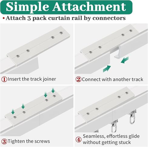 مسار ستارة للسقف، مسار ستارة يثبت على الحائط في السقف 3.3 قدم - 10 قدم، نظام سكة ستارة مرن شديد التحمل، مسار سقف للستائر، مقسم الغرفة، ار في، دش in Kuwait