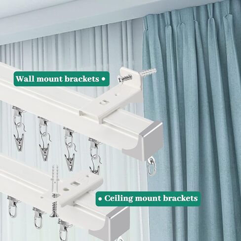 مسار ستارة للسقف، مسار ستارة يثبت على الحائط في السقف 3.3 قدم - 10 قدم، نظام سكة ستارة مرن شديد التحمل، مسار سقف للستائر، مقسم الغرفة، ار في، دش in Kuwait