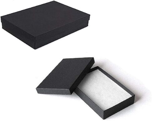 RJ Displays 25 Matte Black Cotton Boxes Necklace Jewelry Gift Box Displays 7 1/8" x 5 1/8" x 1 1/8" (181 x 130 x 28 mm) #75 in Saudi Arabia