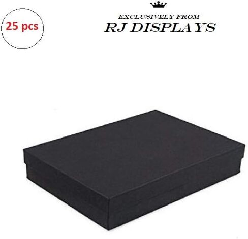 RJ Displays 25 Matte Black Cotton Boxes Necklace Jewelry Gift Box Displays 7 1/8" x 5 1/8" x 1 1/8" (181 x 130 x 28 mm) #75 in Saudi Arabia