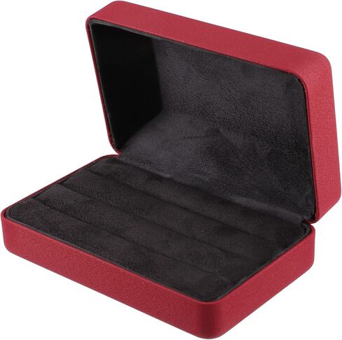 VOCOSTE Multiple Ring Box, Jewelry Storage Display Stand Ring Organizer Case PU Leather Gift Box for Wedding Engagement Birthday, Black in Saudi Arabia