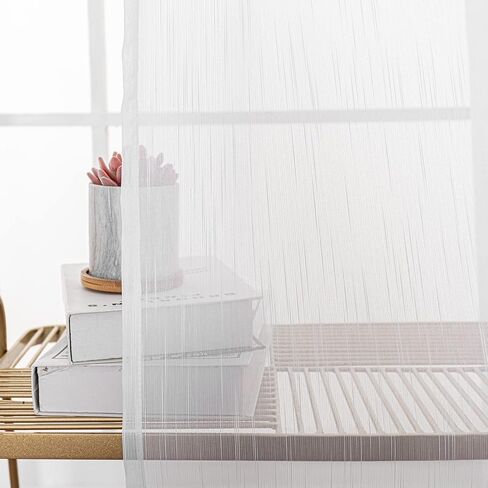 FY FIBER HOUSE ستائر شفافة أنيقة بطول 95 بوصة لوحات ستائر فوال طويلة جيب قضيب لغرفة النوم وغرفة المعيشة 52 عرض × 95 طول بوصة 2 لوح متدرج أزرق متعدد الألوان in Kuwait