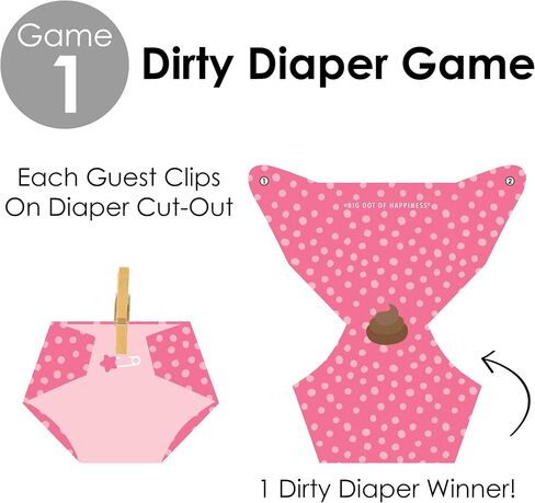 Big Dot of Happiness Baby Boy - Blue Baby Shower Conversation Starter - 2-in-1 Dirty Diaper Game - Set of 24 in Saudi Arabia