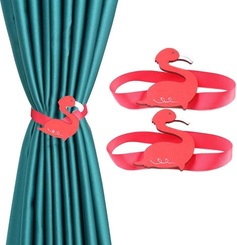 YIC YYC 2 قطعة فلامنغو ستارة مغناطيسية مشبك خشبي التعادل الخلفي غرفة الأطفال حامل الستارة in Kuwait