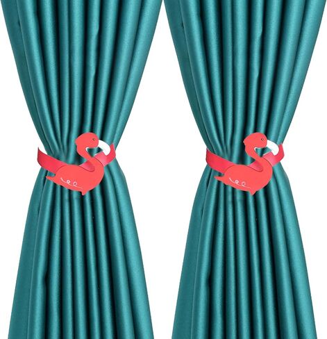 YIC YYC 2 قطعة فلامنغو ستارة مغناطيسية مشبك خشبي التعادل الخلفي غرفة الأطفال حامل الستارة in Kuwait