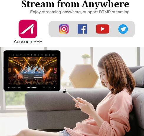 مراقبة فيديو Accsoon SeeMo HDMI إلى USB-C لأجهزة iOS، إخراج فيديو 1080P@60 إطارًا في الثانية، متوافق مع أجهزة i.Phone/iPad، زمن استجابة منخفض وشاشة في الوقت الحقيقي، بث مباشر RTMP - سهل الاستخدام in Kuwait
