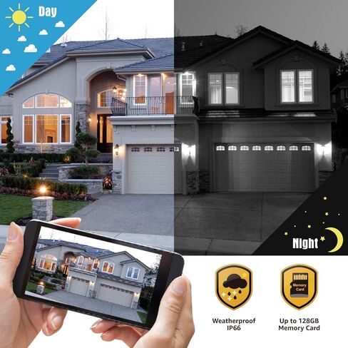 كاميرا مراقبة فاليمي لاسلكية تعمل بالواي فاي قابلة لإعادة الشحن تعمل بالبطارية، كاميرا مراقبة عالية الدقة مقاومة للطقس مع كشف الحركة، رؤية ليلية، صوت ثنائي الاتجاه، فتحة بطاقة الذاكرة، تخزين سحابي (أسود) in Kuwait
