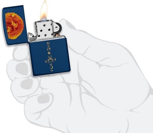 ولاعة للجيب بتصميم نظام الطاقة الشمسية Zippo بلون كحلي غير لامع in Saudi Arabia
