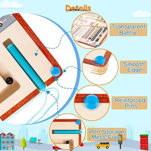 ألعاب Heyigrow المغناطيسية، متاهة الألوان والأرقام، ألعاب الفرز والعد الخشبية للأطفال، ألعاب مونتيسوري للأطفال من سن 3 إلى 6 سنوات (المدينة) in Kuwait